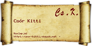 Csór Kitti névjegykártya